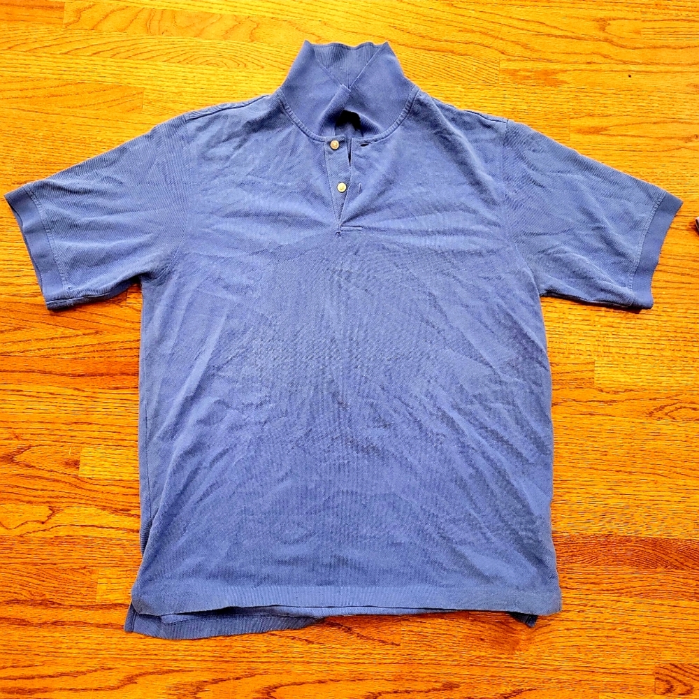 Talbot's Men's Polo periwinkle blue 100% cotton relaxed fit cornflower